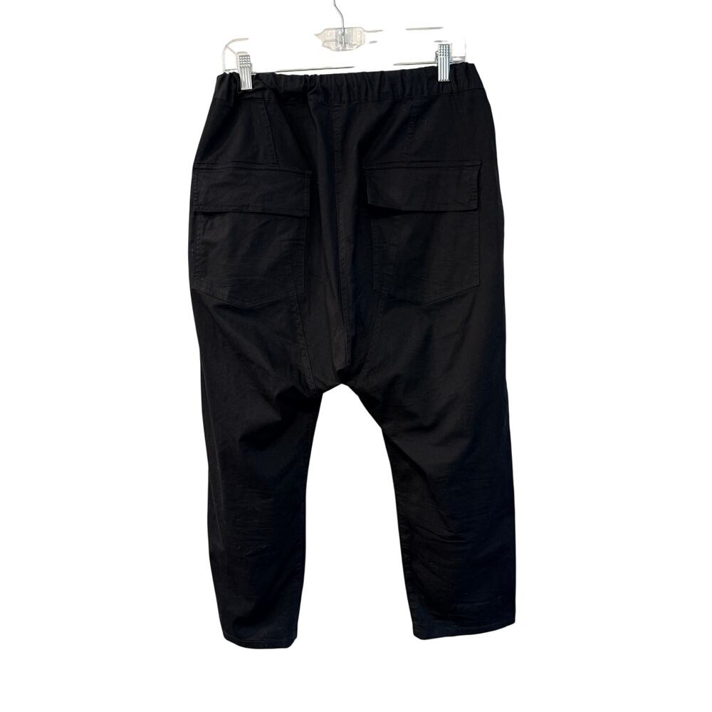 Nili Lotan M Elastic Waist Casablanca Pants $395 Crop Cotton Jet Black NWT - Picture 5 of 14